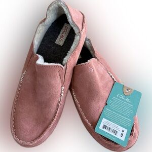 Olukai Nohea Women’s Nubuck Leather Slipper in Cedarwood